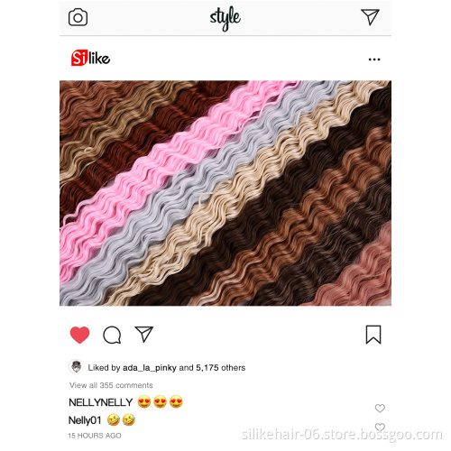 Zizi Tiefe Welle Hakeln Haar Rosa Ozean Welle 32 Zoll Synthetische Licht Gewicht Tragen Flechten Haar Extensions